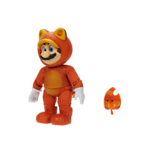 The Super Mario Bros. Movie - Tanooki Mario 5" Figure with Leaf Accessory