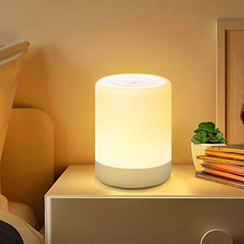 SOLIDEE - LED Night Light Touch Dimmable Bedside Lamp with USB Rechargeable