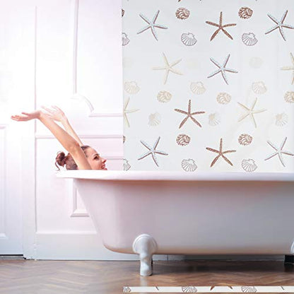 Relaxdays - Water-Repellent Roller Blind for Bath & Shower, Shell Design, 140x240cm