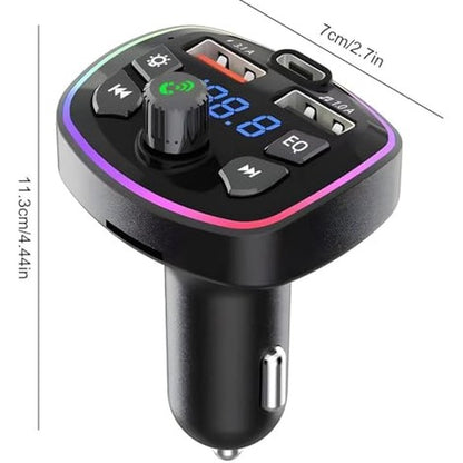 Q7 - Dual USB PD Bluetooth Car Charger With FM Transmitter And Hands-Free Call