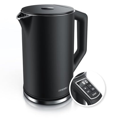 Arendo - Stainless Steel Kettle with Temperature Setting 40-100°C - 1.5 Litre