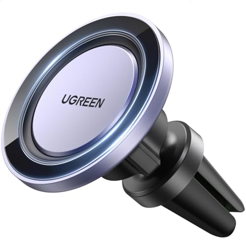 UGREEN MagSafe Car Mount Air Vent 360° Magnetic Phone Holder in Black - Compatible with iPhone 16 Pro Max and more - Fits all smartphones.