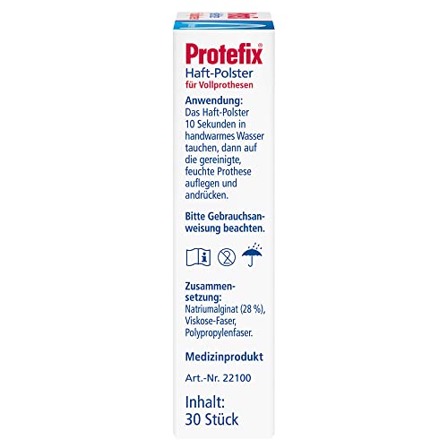 Protefix - Lower Jaw Adhesive Pads, 30-Piece Pack, Secure Denture Grip