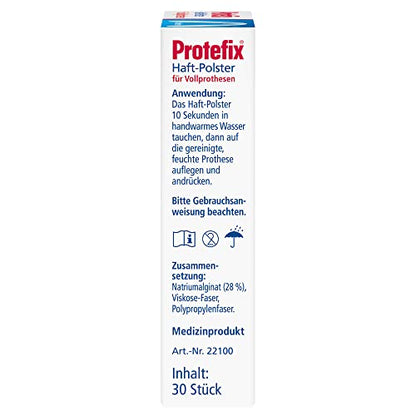 Protefix - Lower Jaw Adhesive Pads, 30-Piece Pack, Secure Denture Grip