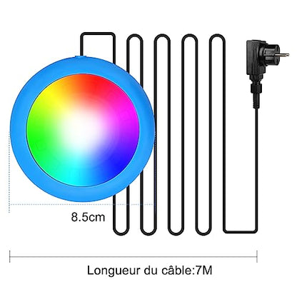 Underwater - LED Pool Light With Remote Control, Dimmable RGB Lighting, 12V