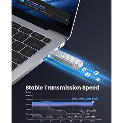 ORICO - 256 GB USB C Flash Drive, 2 in 1 External SSD, High Speed OTG