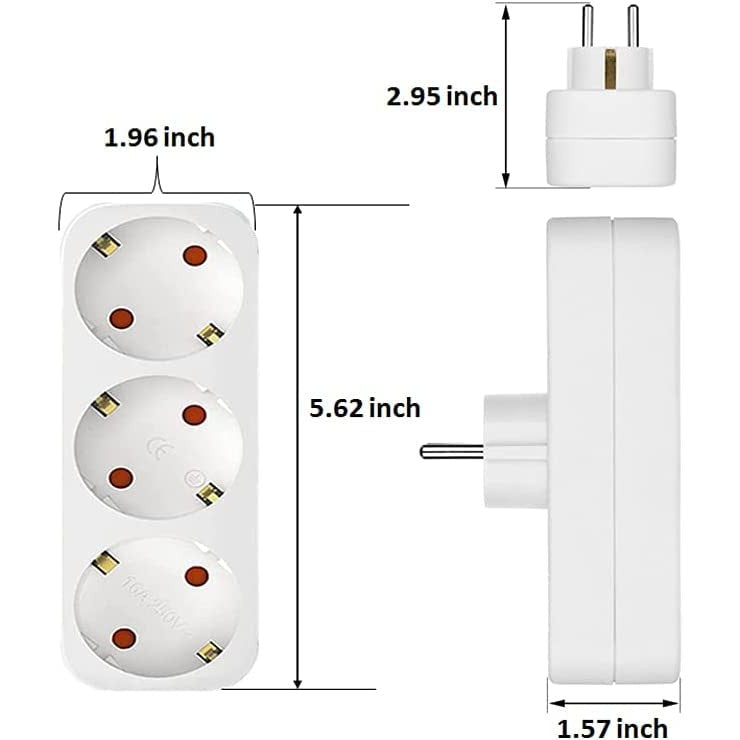 AMZ - Multi Plug EU Socket Adaptor with Child Lock