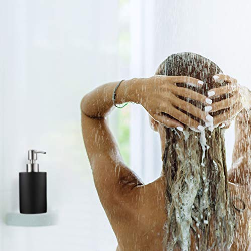 Relaxdays - Refillable Soap Dispenser, 180 Ml, Black Polyresin With Steel Pump