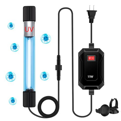 Aquarium clean light designed for algae removal available in various wattages including 13W, 11W, 9W, 7W, 5W, and 3W, featuring a timer and waterproof design suitable for fish tanks, ponds, and swimming pools.