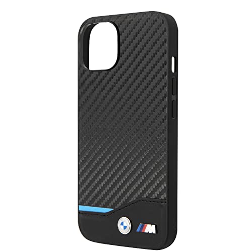 CG MOBILE - BMW Phone Case for iPhone 14 Plus, Black PU Carbon Fiber, Shock Absorption