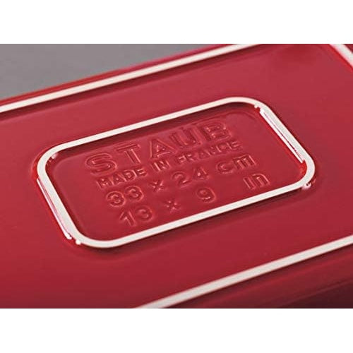 Staub - Ceramic Rectangular Baking Dish 10.5 x 7.5-Inch Cherry Red