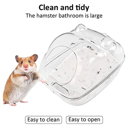 Rzmzby - Transparent Hamster Sand Bath, Small Animal Bathtub with Sand Shovel