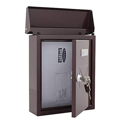 Cesena - Top Loading Steel Post Box, Brown