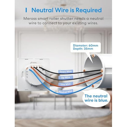 Meross - WLAN Roller Shutter Switch Compatible with HomeKit & Smart Light