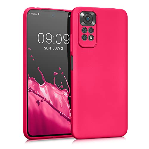 Soft TPU back phone cover for Xiaomi Redmi Note 11 and Note 11S featuring a metallic pink design