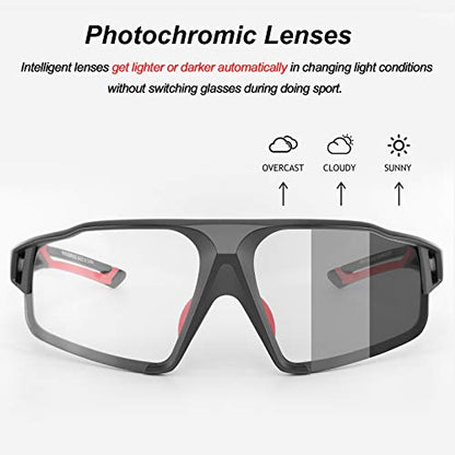 ROCKBROS - Photochromic Cycling Glasses for Men and Women, Outdoor Activities