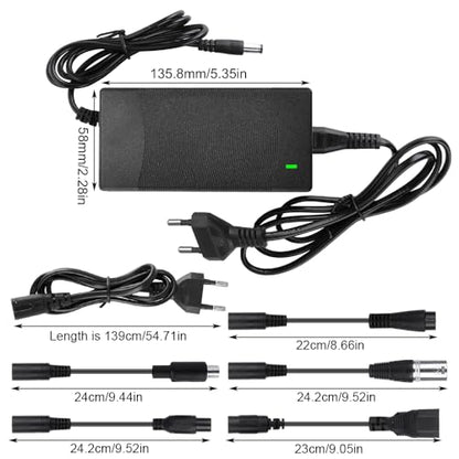 XPJBKC - 42V 2A Electric Scooter Charger with 6 Connectors and Heat Dissipation