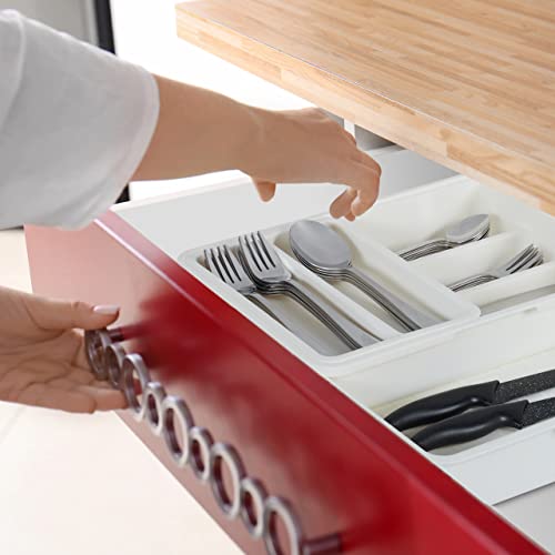 Relaxdays - Extendable Cutlery Tray with 7 Compartments for Silverware