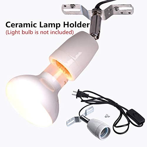 Kamas - E27 400W Reptile Ceramic Heat Lamp Holder With Switch