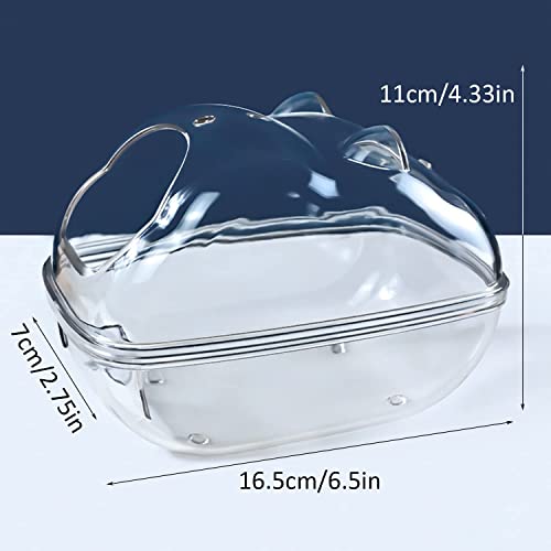 Rzmzby - Transparent Hamster Sand Bath, Small Animal Bathtub with Sand Shovel