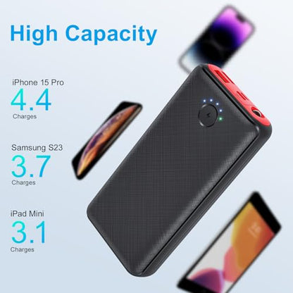 Power Bank - 27000mAh Fast Charging Portable Charger with USB-C and Flashlight