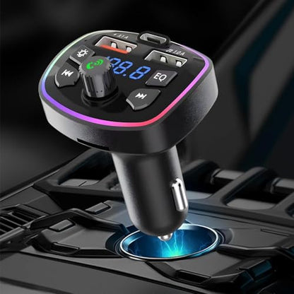 Q7 - Dual USB PD Bluetooth Car Charger With FM Transmitter And Hands-Free Call