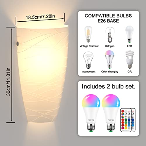 Sobrovo - Indoor LED Wall Lights 10W 2 Pack With RGB Colour Changing Bulbs