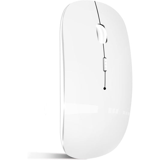 Qyfp - Rechargeable Bluetooth Mouse for MacBook/iPad/Laptop/PC, White