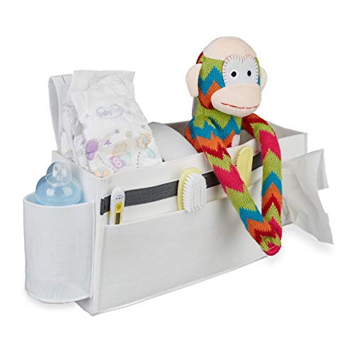 Keep your child's bed tidy with this smart bed organizer. Made from soft padding to protect against scratches. Features 8 storage compartments for sorting books, water bottles, tissues, and more. Easily attach to any crossbar. Ideal for bedroom, living room, or office.