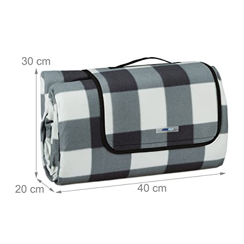 Relaxdays - XXL Waterproof Picnic Blanket, 200 x 300 cm, Insulated, Grey