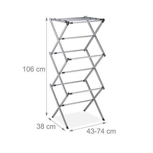 Relaxdays - Foldable & Extendable Laundry Stand With 11 Rails, Space-Saving Drying Rack