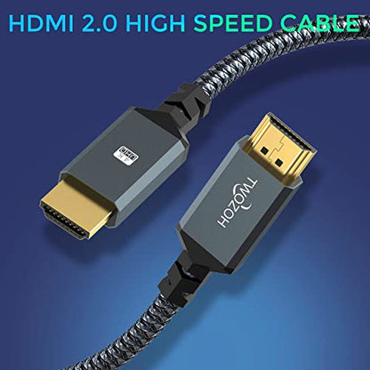 Twozoh - High Speed 4K HDMI Cable 10M, Nylon Braided, Compatible with PS5, Xbox