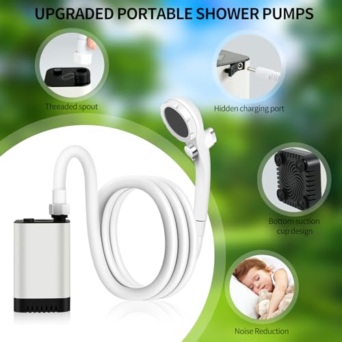 Weinsamkeit - Portable Camping Shower with Pump and 5200 mAh Battery