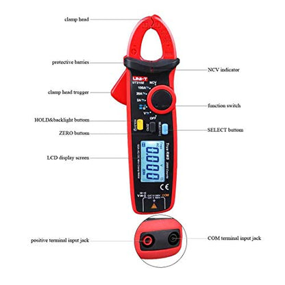 UT210E/UT210D Clamp Meter Multimeter, 100A 600V AC/DC True RMS with VFC Diode, Battery Powered - labloot