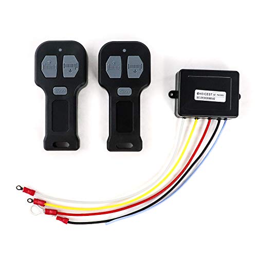 Inalámbrico cabrestante de 12 V para automóvil con control remoto eléctrico, incluye dos cabrestantes universales de 5 cables y kit de transmisor manual dual, ideal para camiones y ATV.