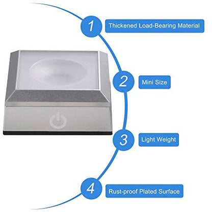 Zetiling - LED Light Display Base With 6 Color Changing Lights, USB/Battery Powered