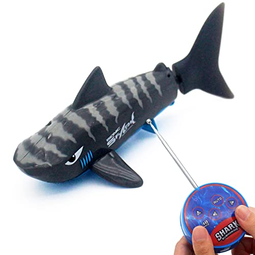 Delight your kids with the Tipmant Mini RC Shark, a realistic and cute remote-controlled submarine toy that swims just like a real shark. Perfect for pools and bathtubs, it's the ideal gift for any occasion.