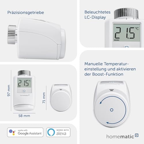 Homematic IP - Smart Home Radiator Thermostat, Digital Heating Control via App