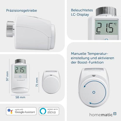 Homematic IP - Smart Home Radiator Thermostat, Digital Heating Control via App