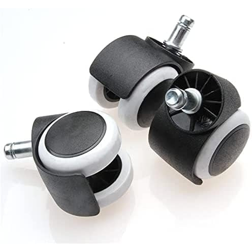 Lioons - Heavy Duty 2" Chair Casters, 360° Rotation, Quiet Rubber Wheels, 5 Pcs