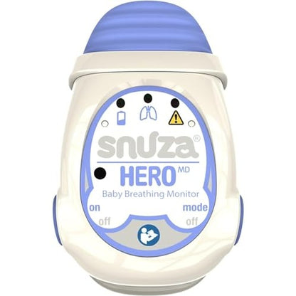 Portable baby breathing monitor designed for medical use, featuring a compact and lightweight design for easy attachment to a baby's diaper, ensuring safety and peace of mind for parents.