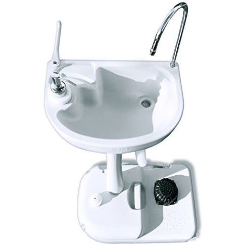 Outdoor Essentials - Portable White Basin Wash Sink with 19L Capacity and Wheels