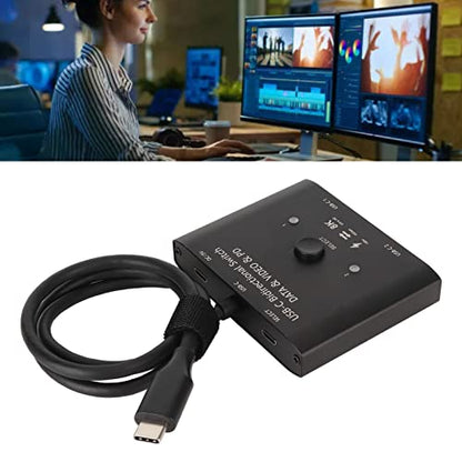 Sanpyl - 2 In 1 Out USB C KVM Switch, 8K 60Hz, 10Gbps, 100W Charging