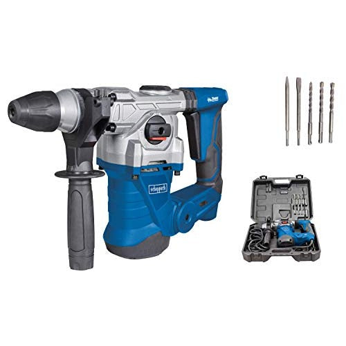 Hammer drill DH1300Plus with 1250W power and 5 joules impact energy featuring an SDS Plus shank, operating at 230V and 850 RPM, capable of drilling concrete up to 30 mm in diameter.