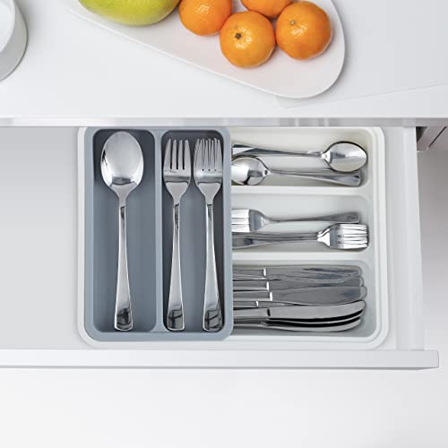 Relaxdays - Extendable Cutlery Tray with 7 Compartments for Silverware