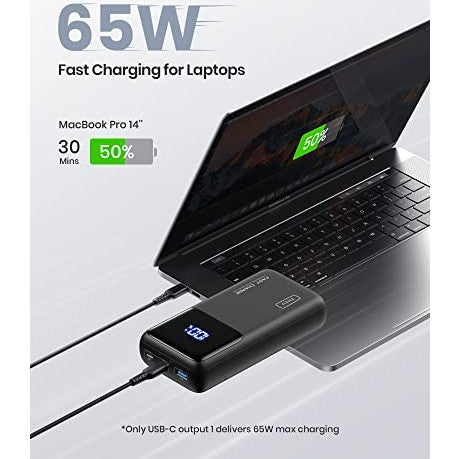 INIU - 25000mAh 65W USB C Portable Charger With PD QC Fast Charging