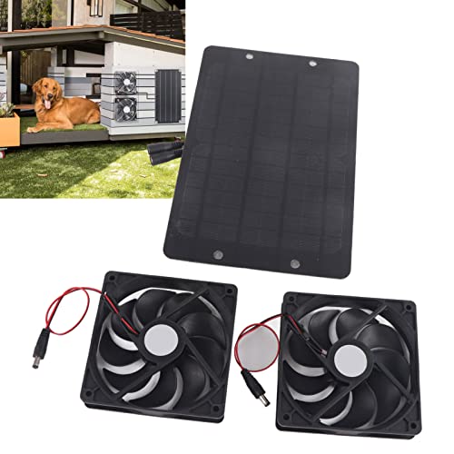 SolarTech - Dual Solar Panel Exhaust Fan Kit for Greenhouses 10W 800MA