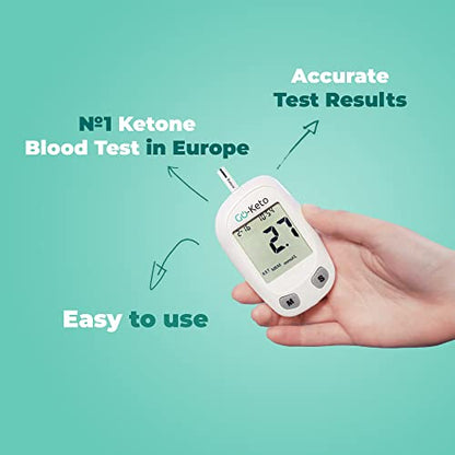 Go-Keto - Ketone Meter Set With 10 Test Strips & Accessories for Keto Diet