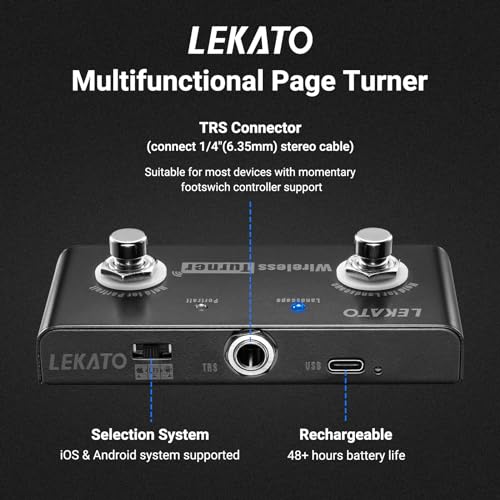 LEKATO - Wireless Page Turner Pedal for Tablets and Phones (Android & iOS)