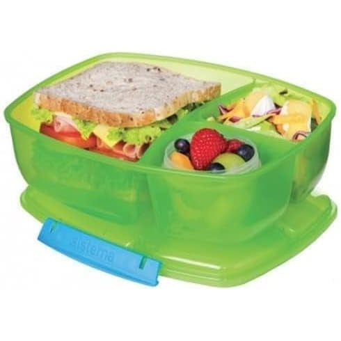 Sistema - Kid's Triple Split Lunch Box (2L, Green)